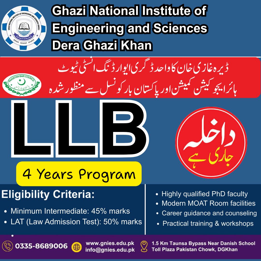 Admission Open For Bachelor of Laws  LLB - 4 Years Program